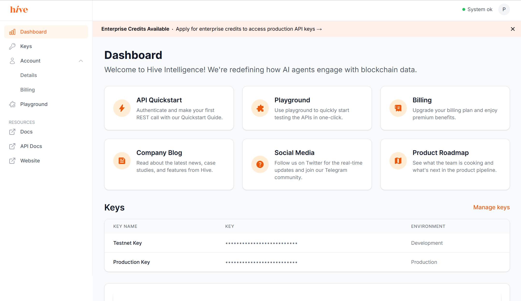 Hive Intelligence Dashboard demonstrating natural language blockchain queries and real-time crypto data visualization